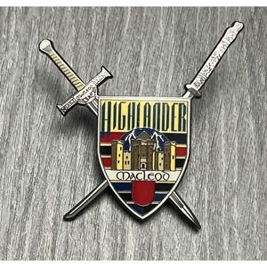 Highlander MacLeod Clan Castle Swords Enamel Pin Collectible Movie Franchise